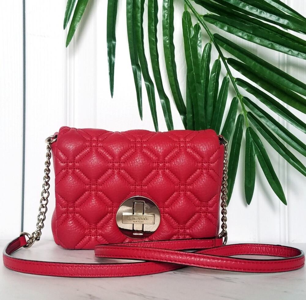 Kate Spade Astor Court Naomi Quilted Leather Crossbody Red